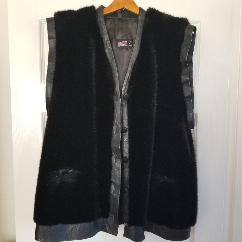 VINTAGE! Adolph Schuman for I. Magnin Faux Fur Jacket / Vest M